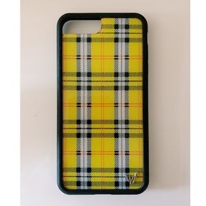 Yellow plaid Wildflower I phone 6/7/8 plus case